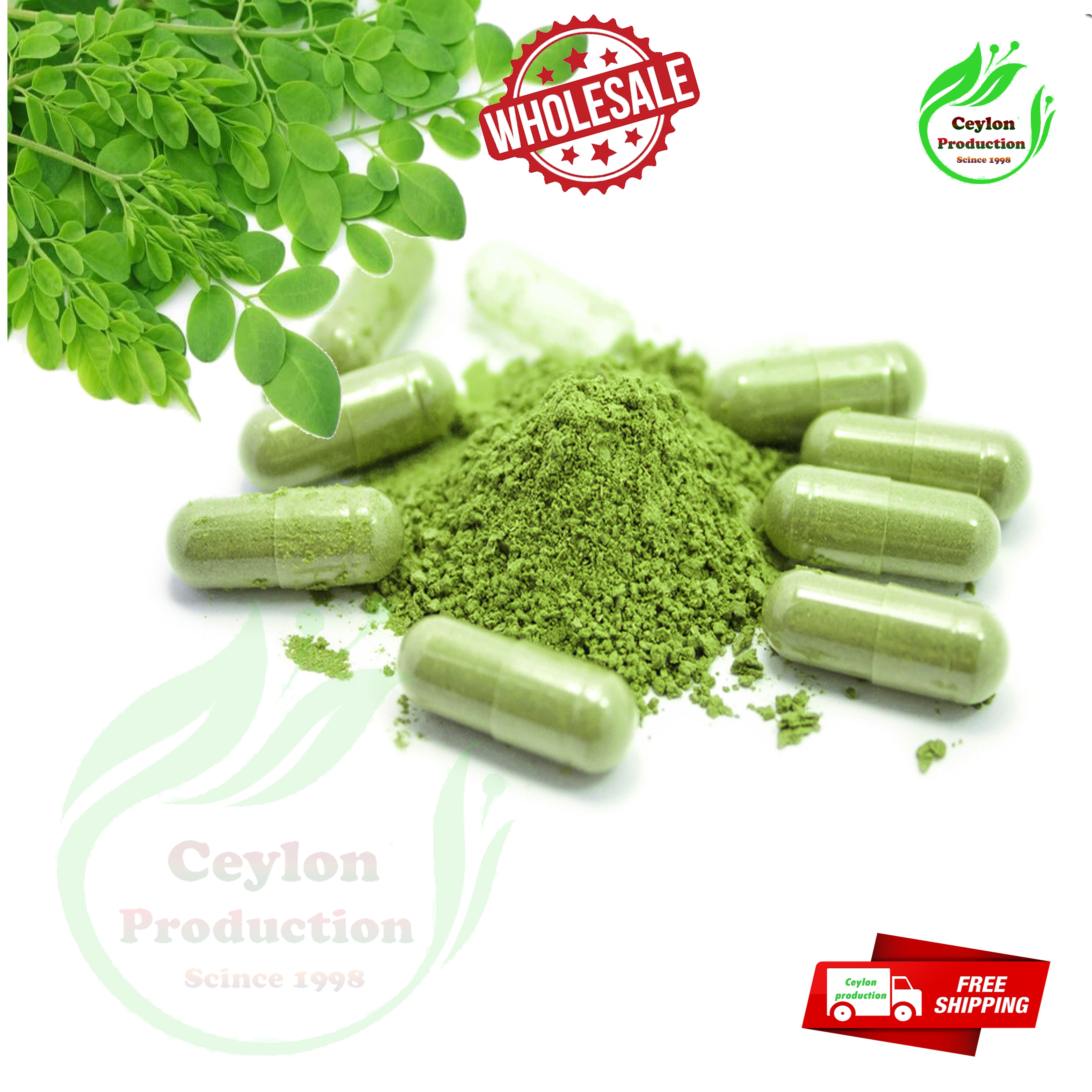 Moringa Leaves capsules(600mg)(Moringa oleifera)organic herbal pure natural sri lanka