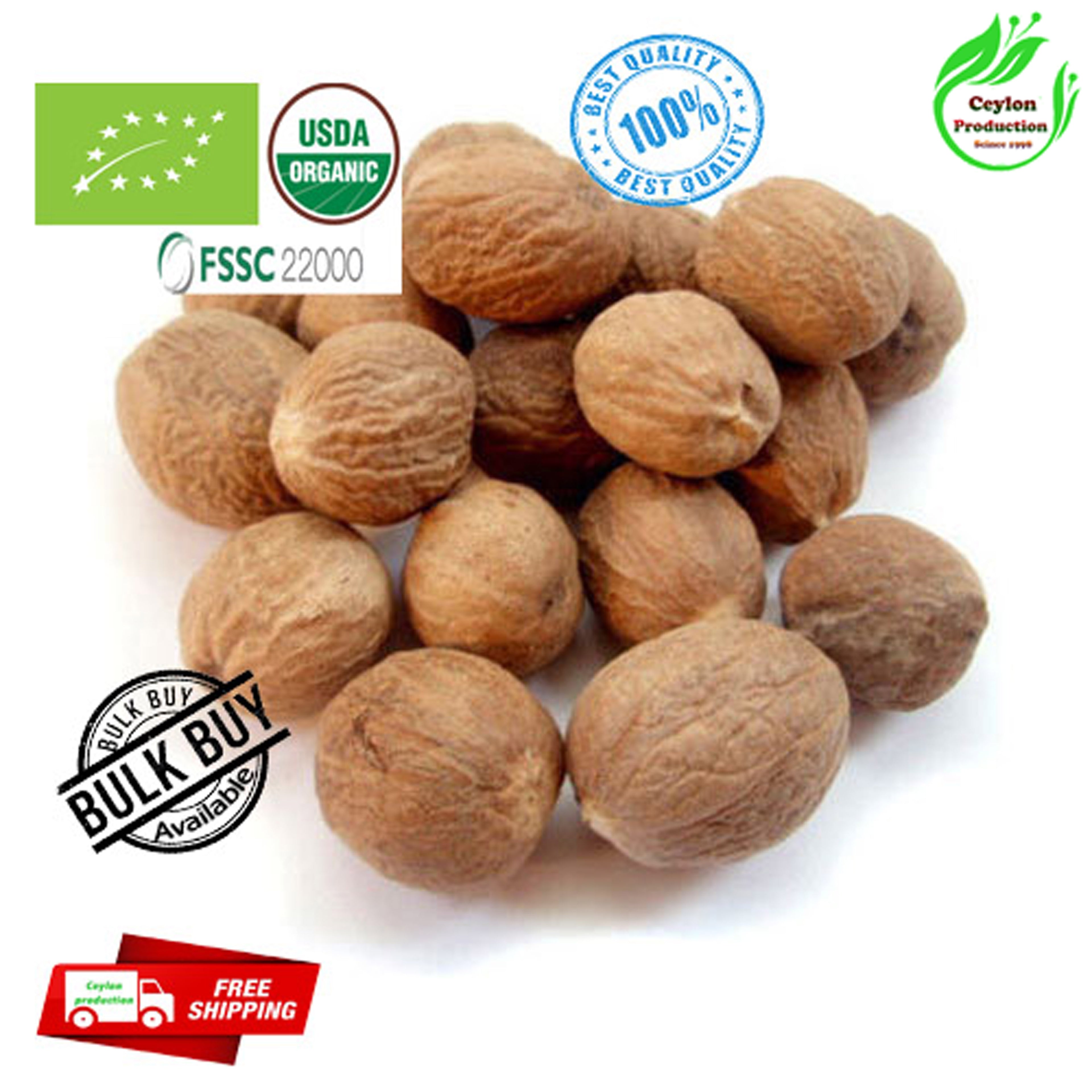 Dried Nutmeg whole seeds real organic Pure Natural Herbal Spices(Myristica fragrans)