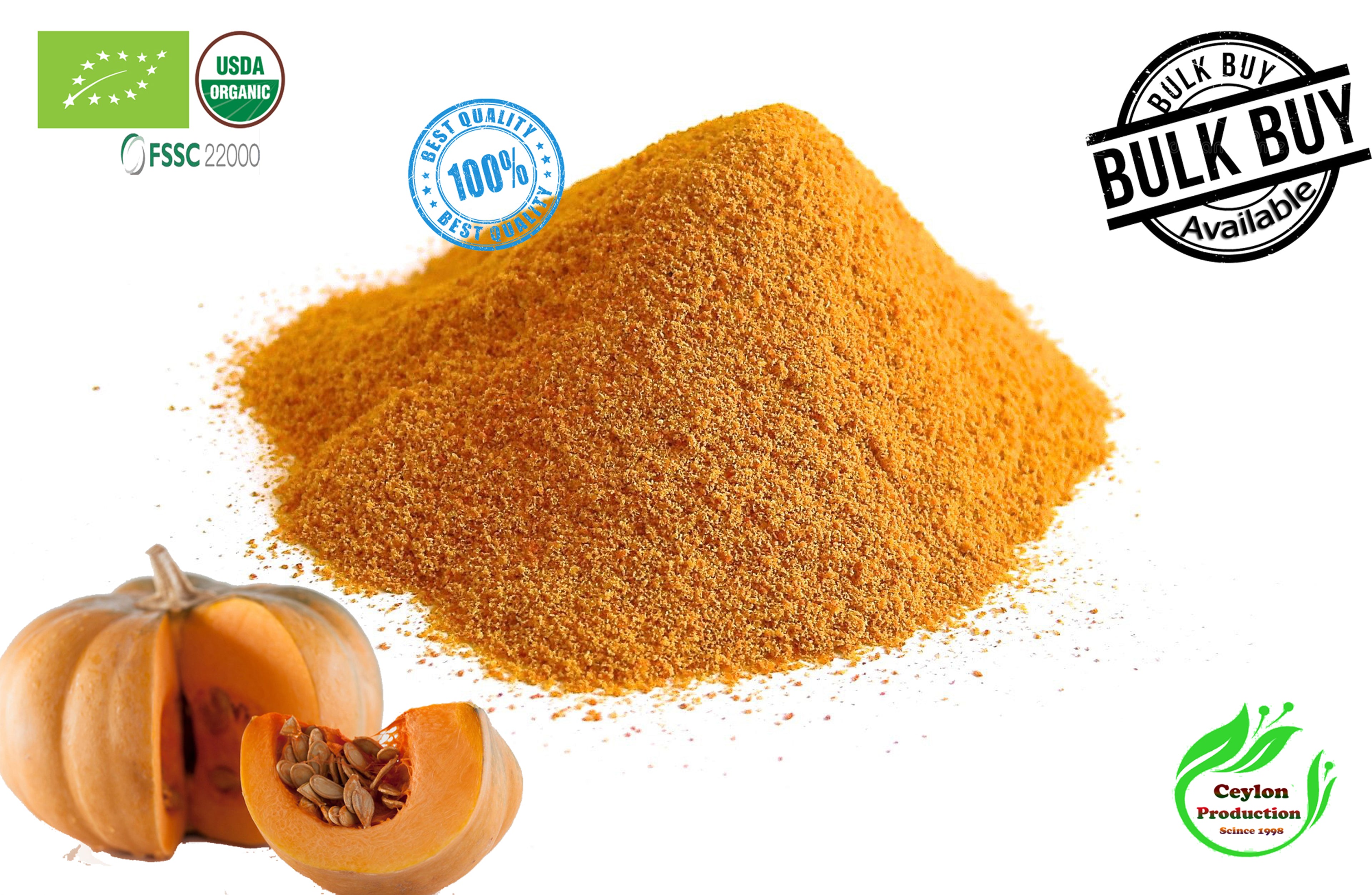 Dehydrated pumpkin ground powder use for Soup, Noodles, Fried rice,Vegetable mix.(Cucurbita)