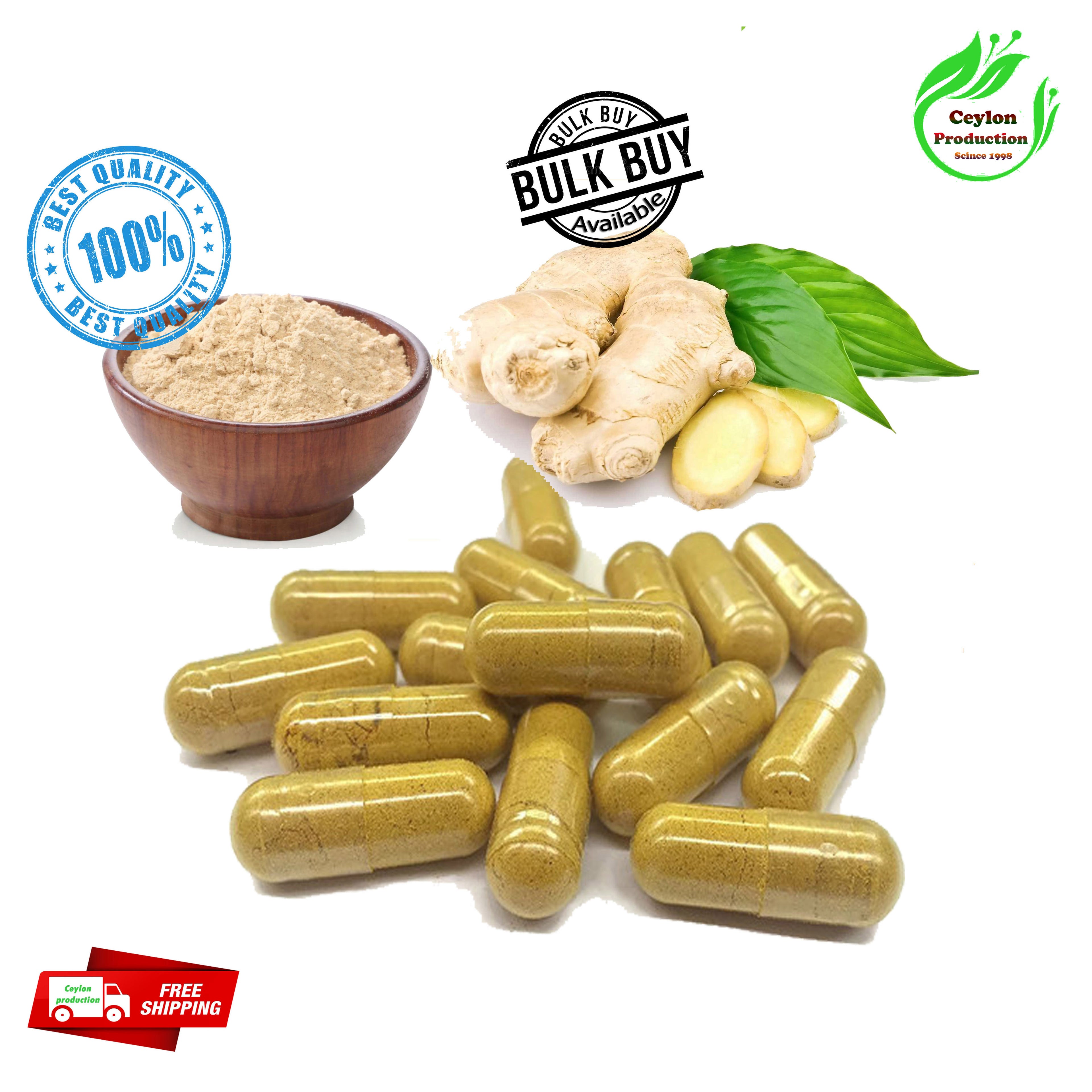 Ginger Root capsules(600mg)(Zingiber officinale)organic pure natural sri lanka spices