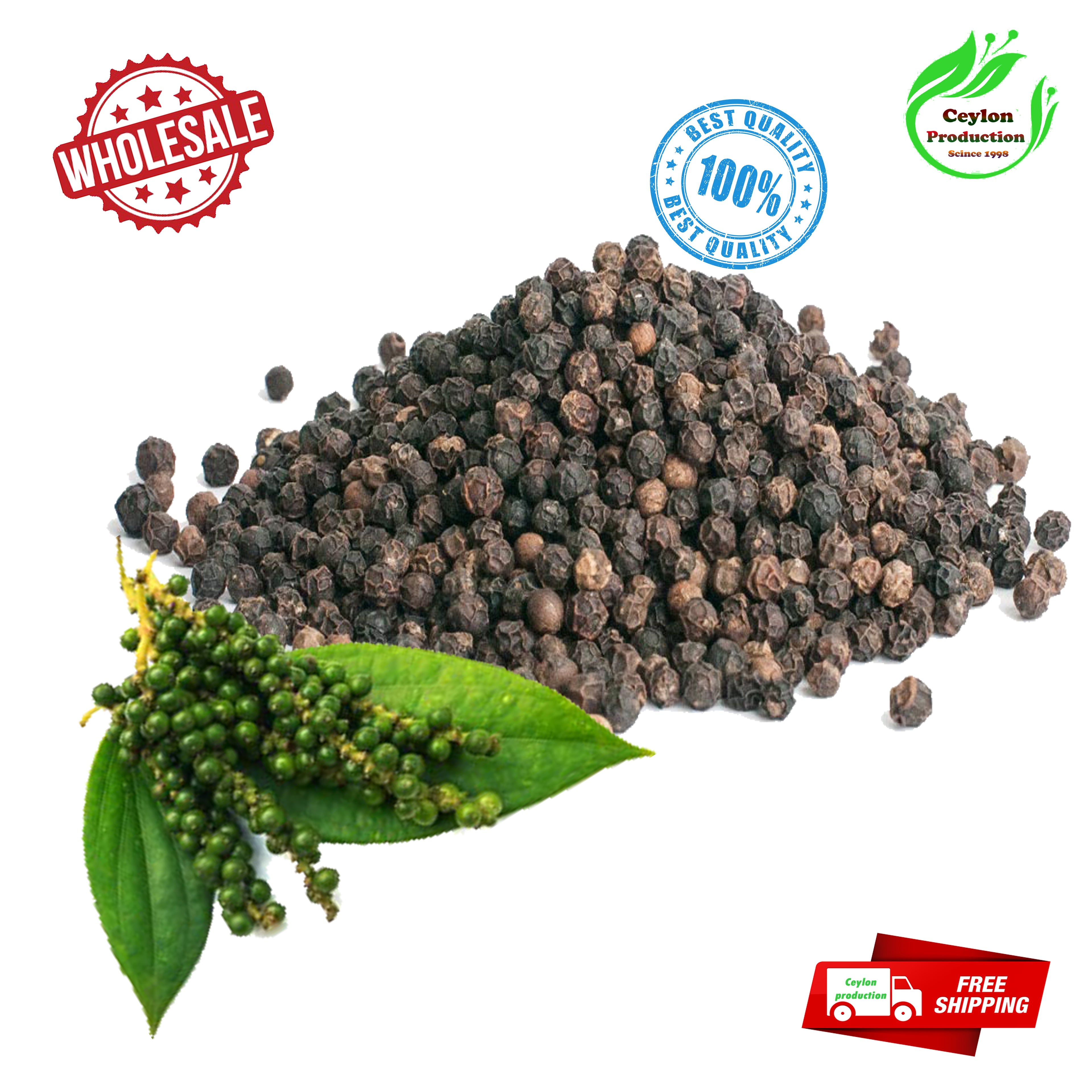 Organic Natural Black Pepper whole-Peppercorns Ceylon spices free