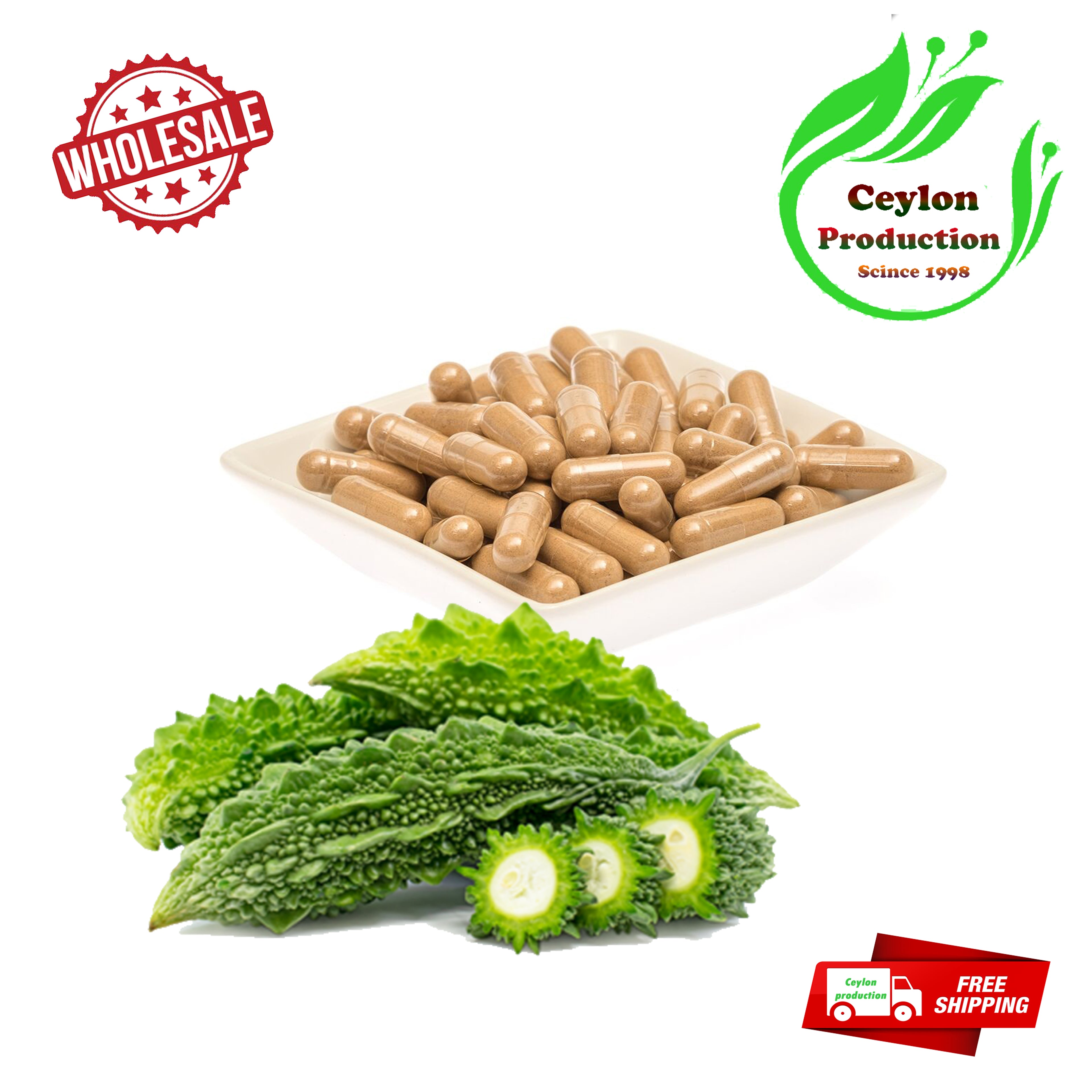 Dried Bitter Gourd with Seeds Capsules(600mg)organic Help to Reduces Blood Sugar