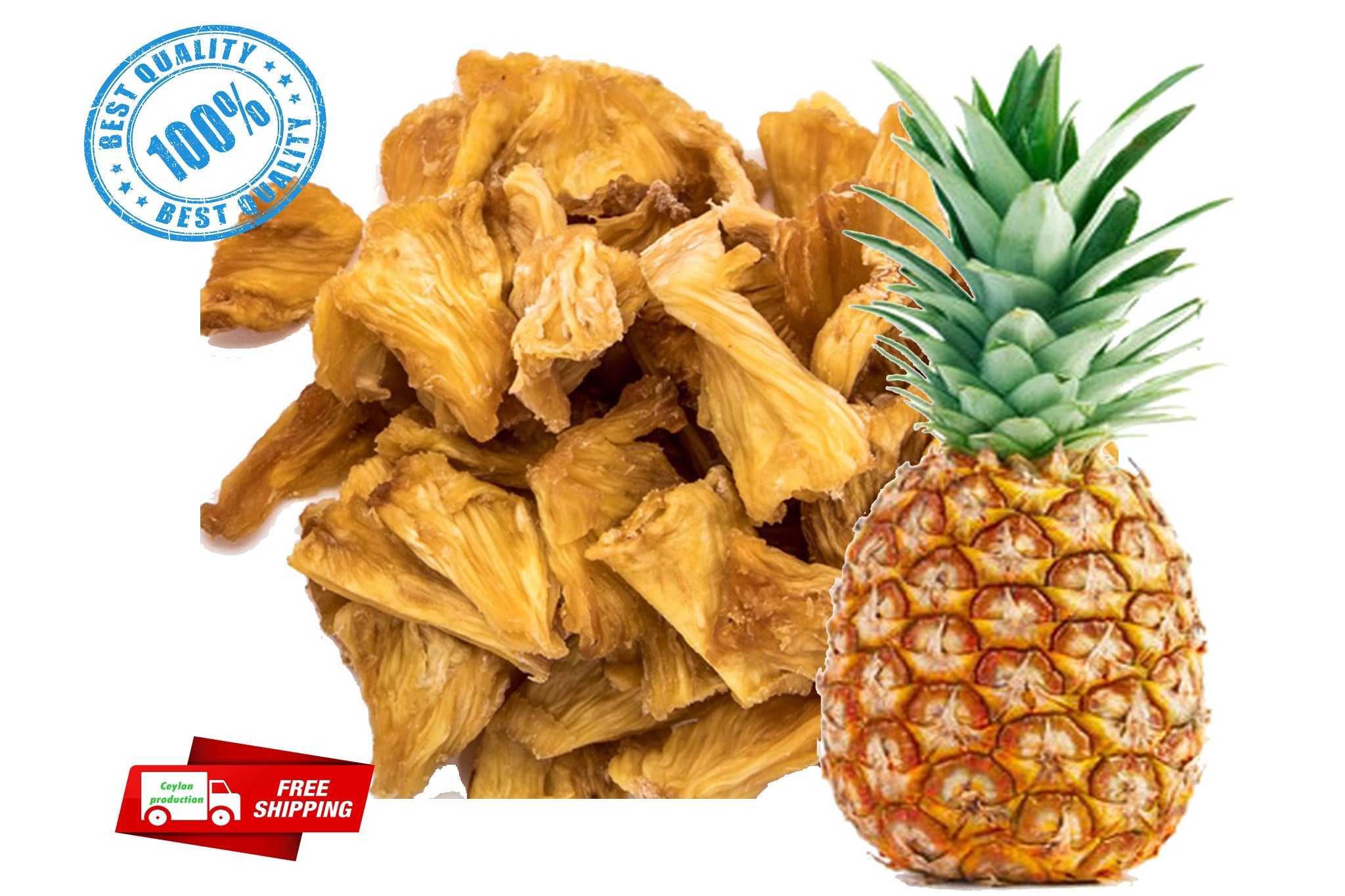 Dried pineapple fruit Slices Organic & pure from Sri Lankan ceylon Home Garde(Ananas comosus)