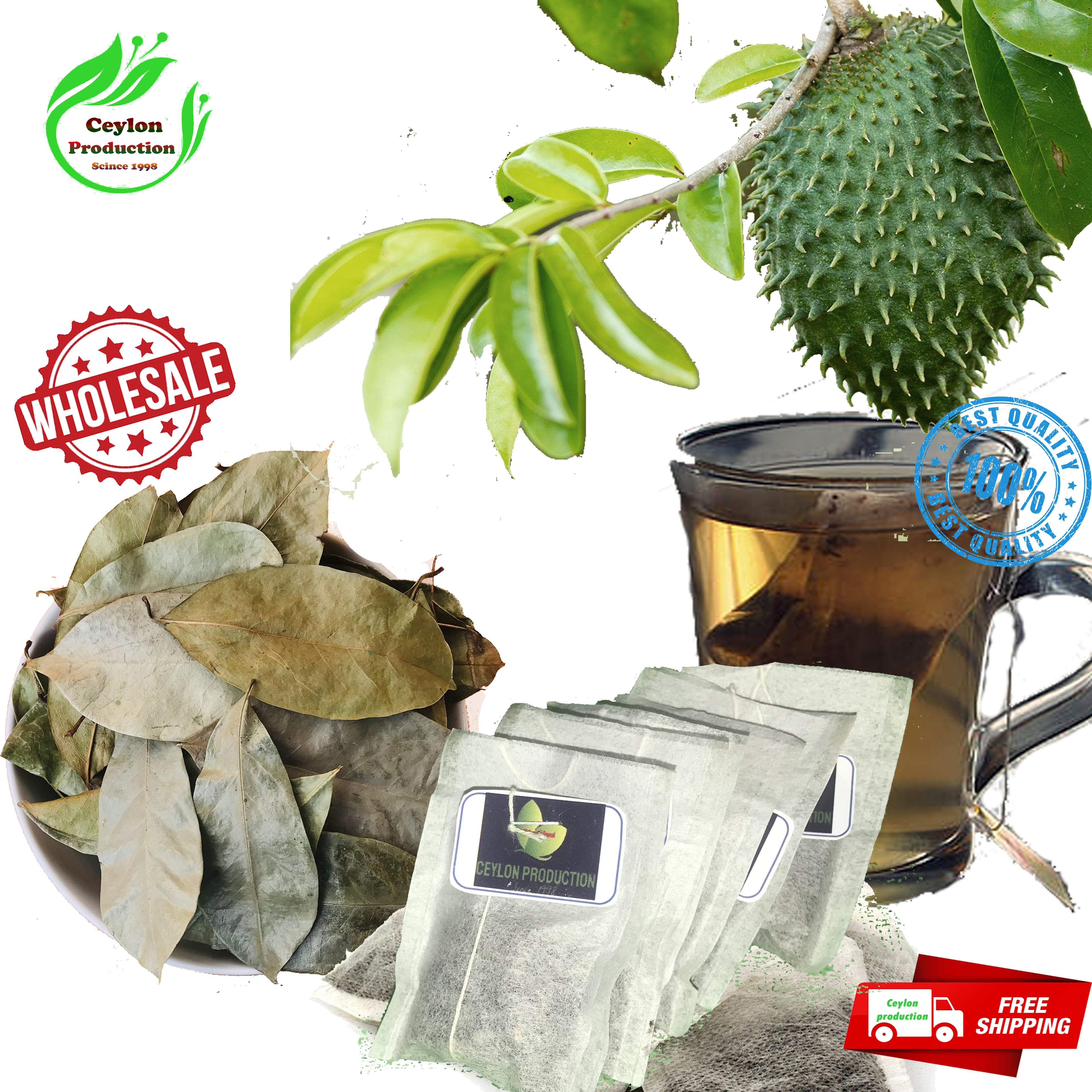 Dried Herbal Soursop Leaves Tea Bags pure natural organic guanábana, and Brazilian paw paw (Annona muricata)