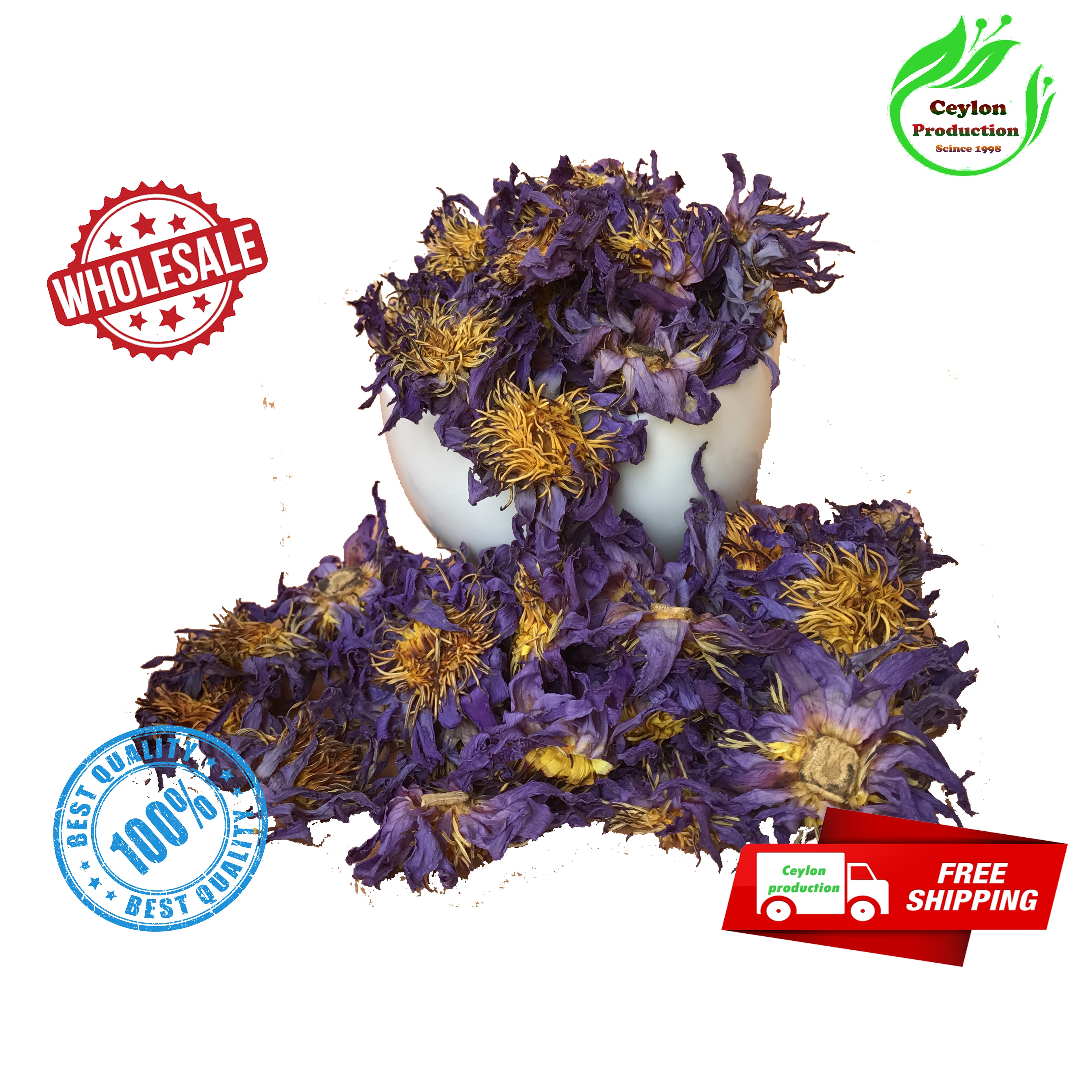 Dried Blue Lotus Flower whole(Nymphaea caerulea) organic pure natural  home garden