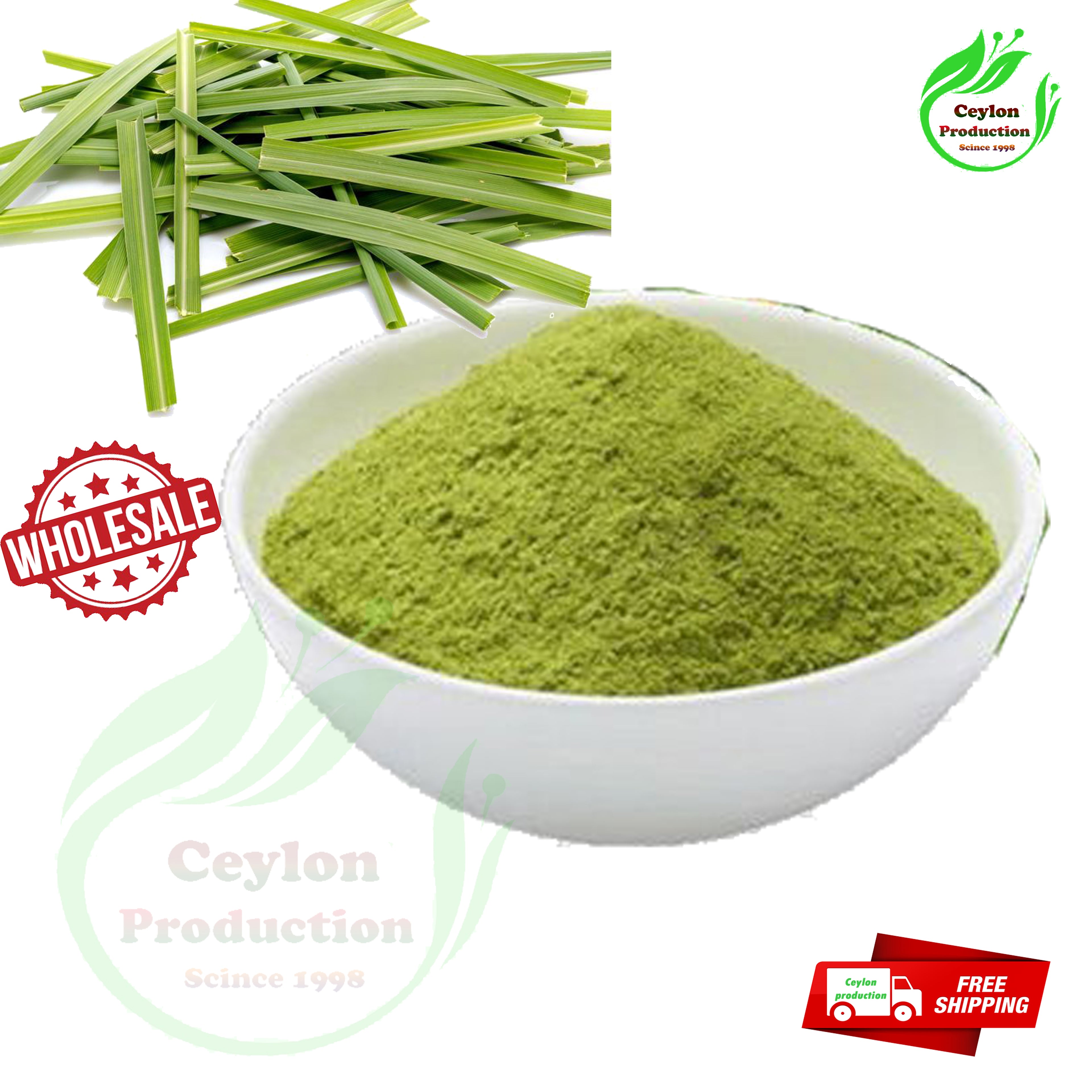 Dried Lemongrass Leaves Ground Powder Pure Natural Organic sri lanka ceylon (Cymbopogon)