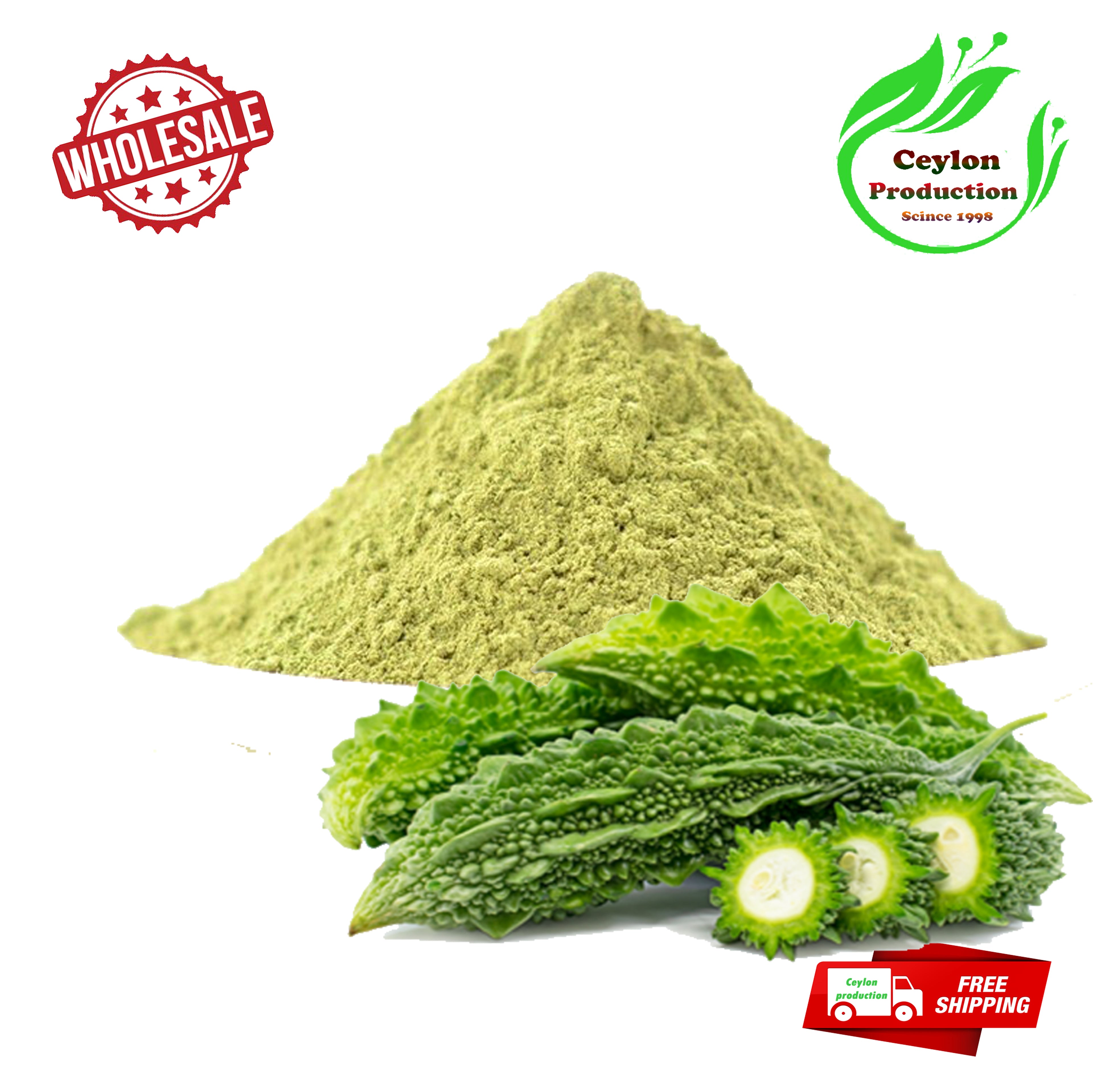 Dried Bitter Gourd ground powder Organic Melon/Momordica charantia pure natural ceylon