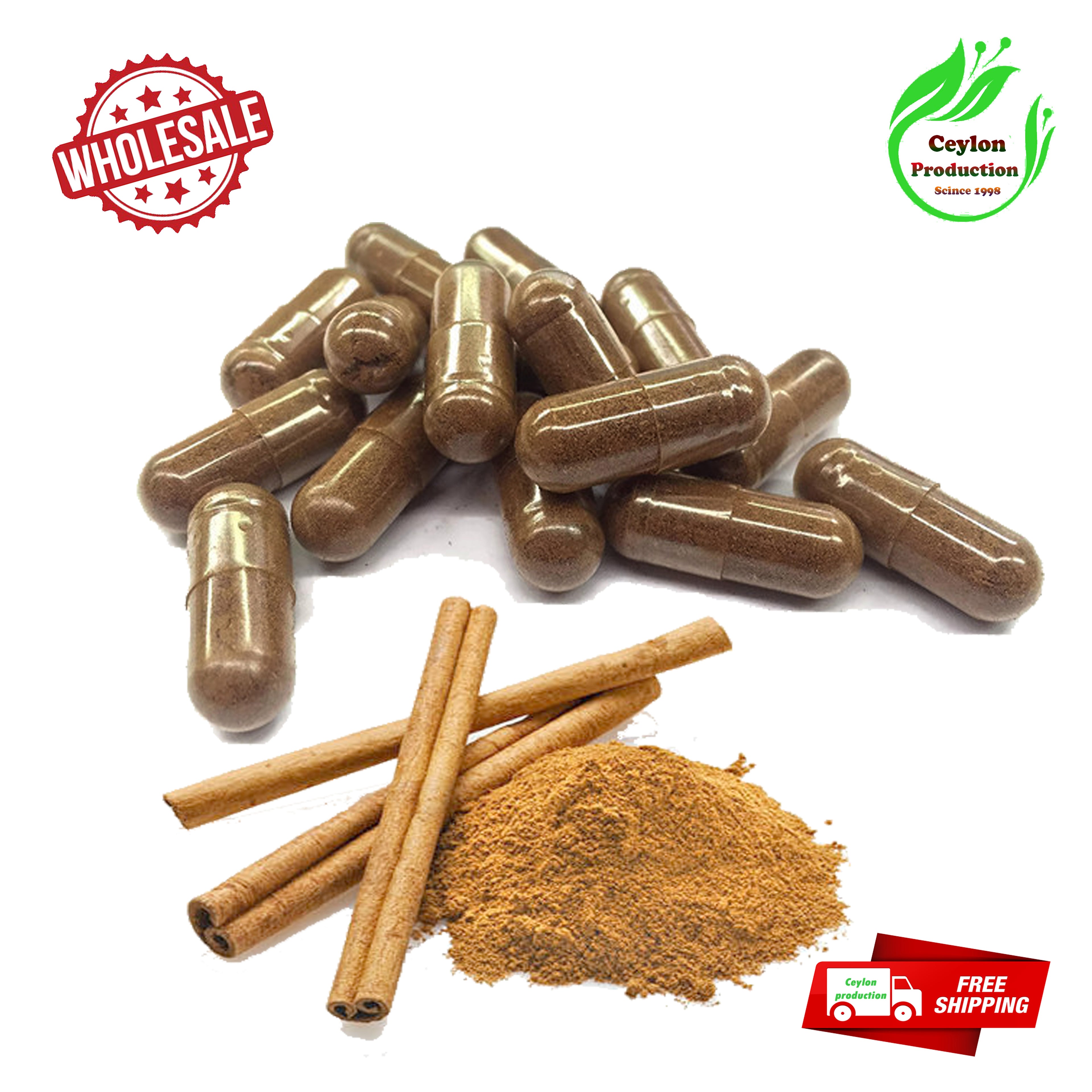 Organic Ceylon Cinnamon capsules(600mg) from sri lanka ceylon herbal drink pure natural (Cinnamomum verum)
