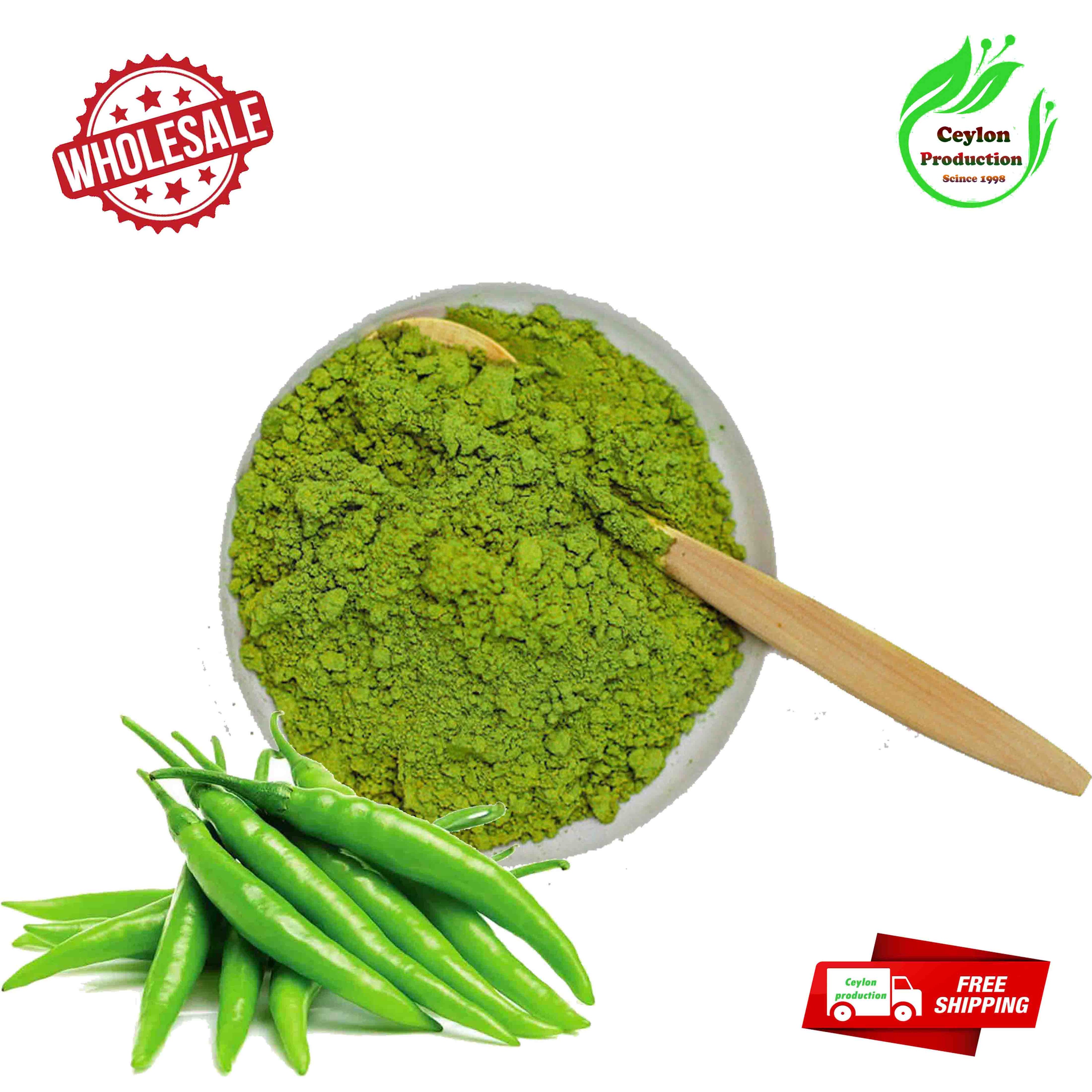 Dried Green Chili Pepper Ground Powder Herbal Organic Pure Natual Hot Spices(Capsicum)