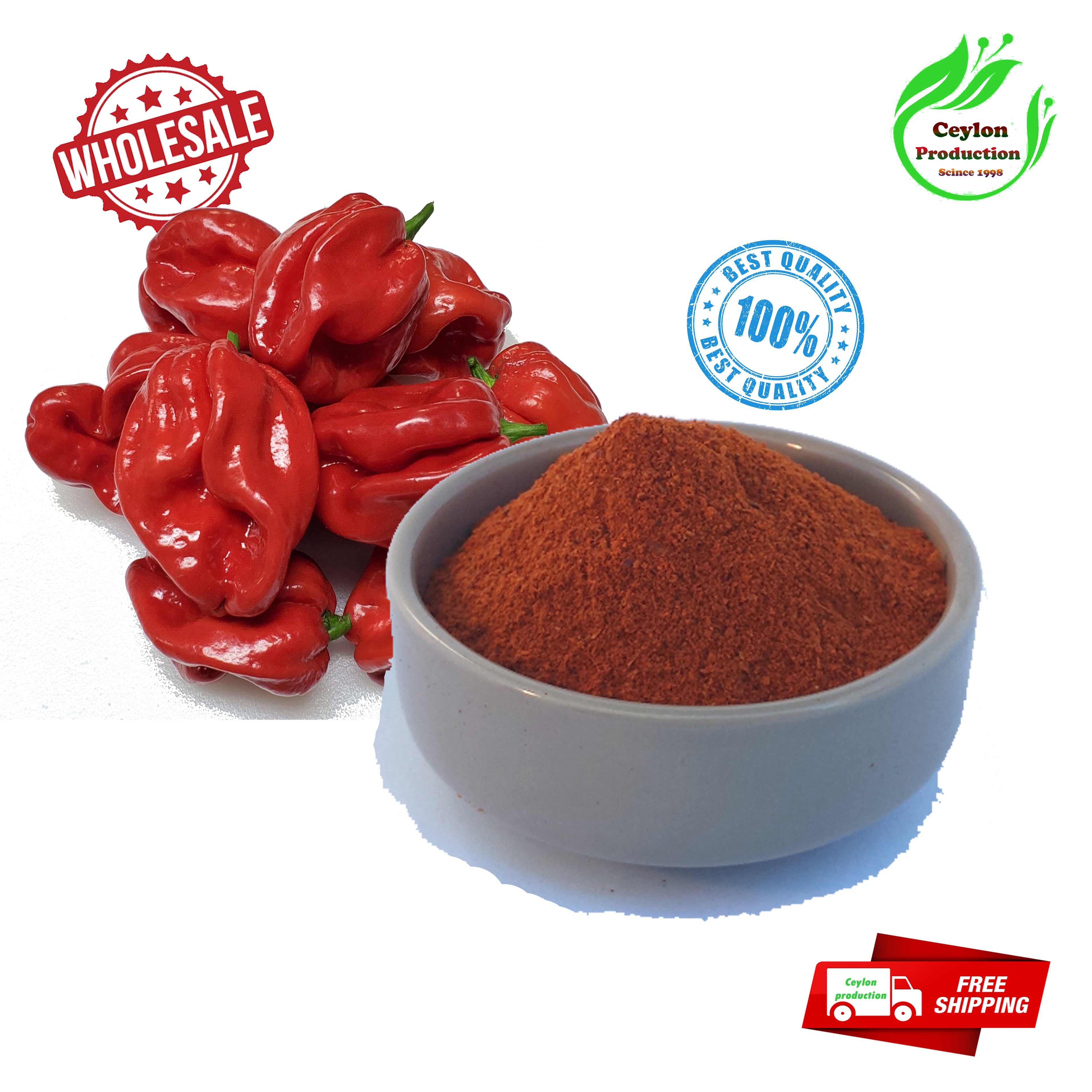 Dried Red scotch bonnet Ground Powder Herbal Organic Pure Natual Hot Spices(Capsicum chinense 'Scotch Bonnet')