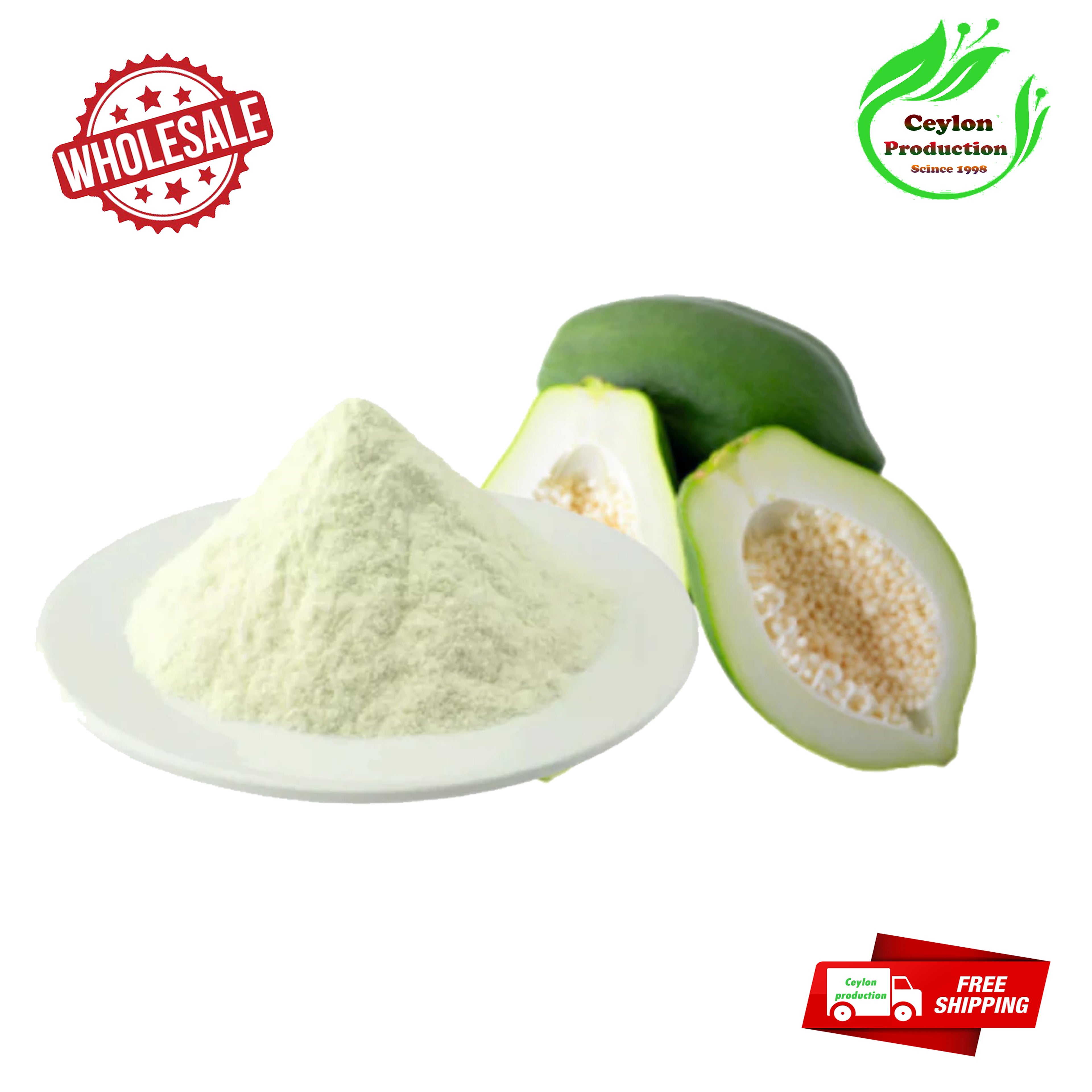 Dried Green Papaya fruit ground powder Organic & pure from Sri Lankan ceylon Home Garde(Carica papaya))