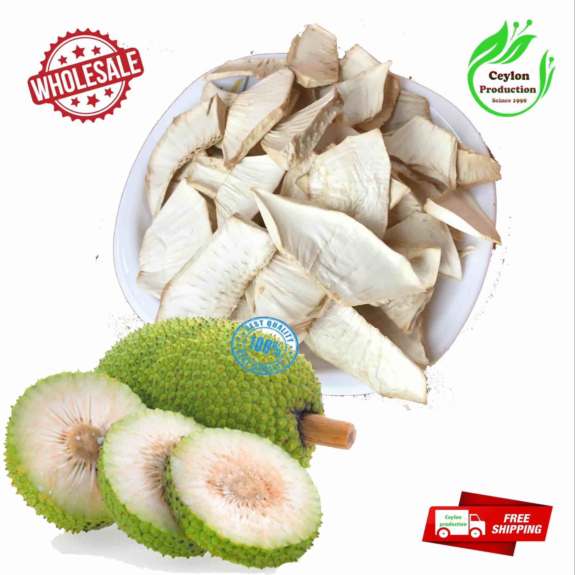Dried Breadfruit Slices(2-3cm)Pure natural Organic Ceylon premium quality