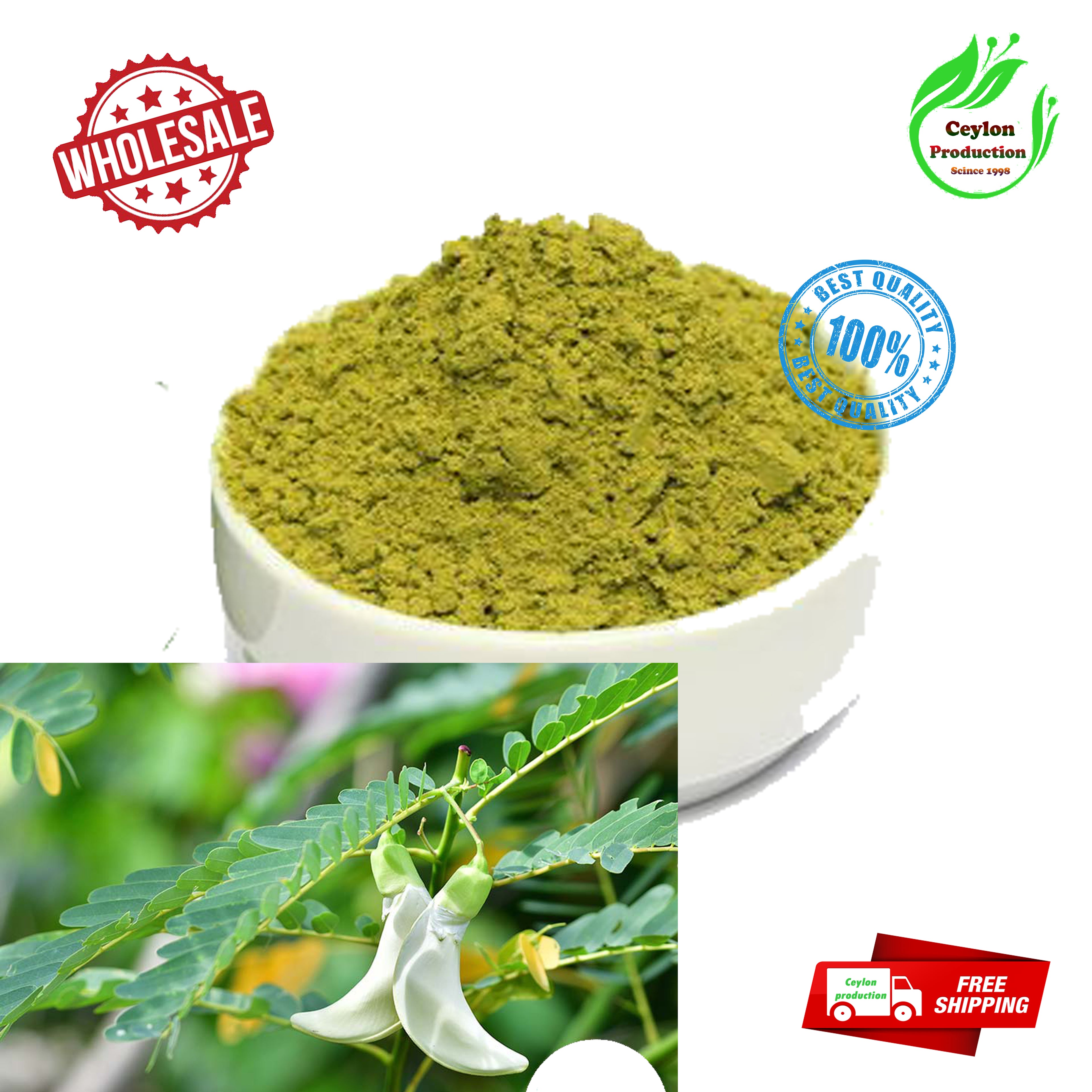 Dried Humming Bird Leaves(katurumurunga) Ground Powder Pure Natural Organic Sri lanka Ceylon(Sesbania grandifloray)