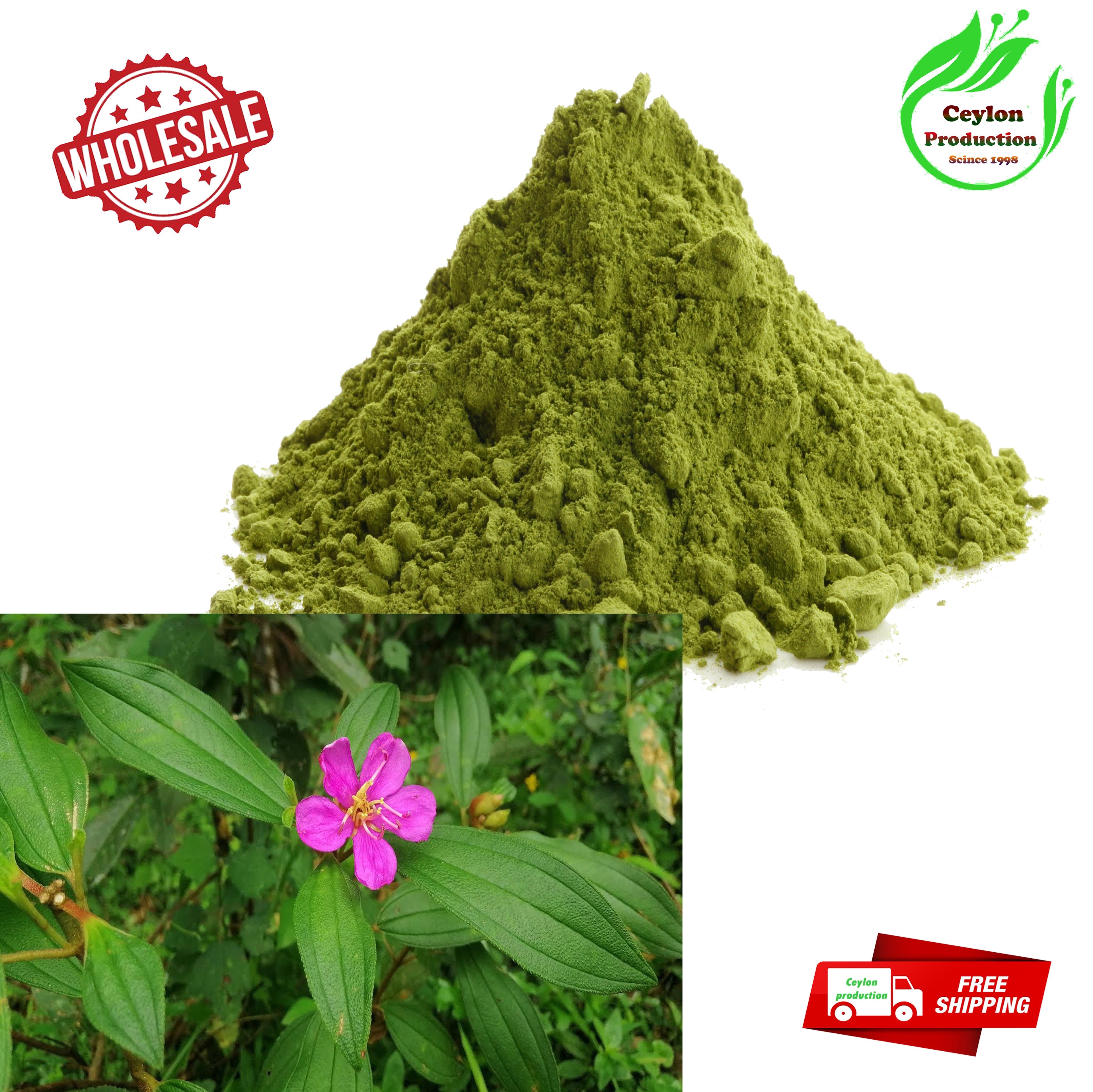 Dried Herbal Liver Plant Leaves(Heenbowitiya) Ground Powder Pure Natural Organic Sri lanka Ceylon(Osbeckia octandra)