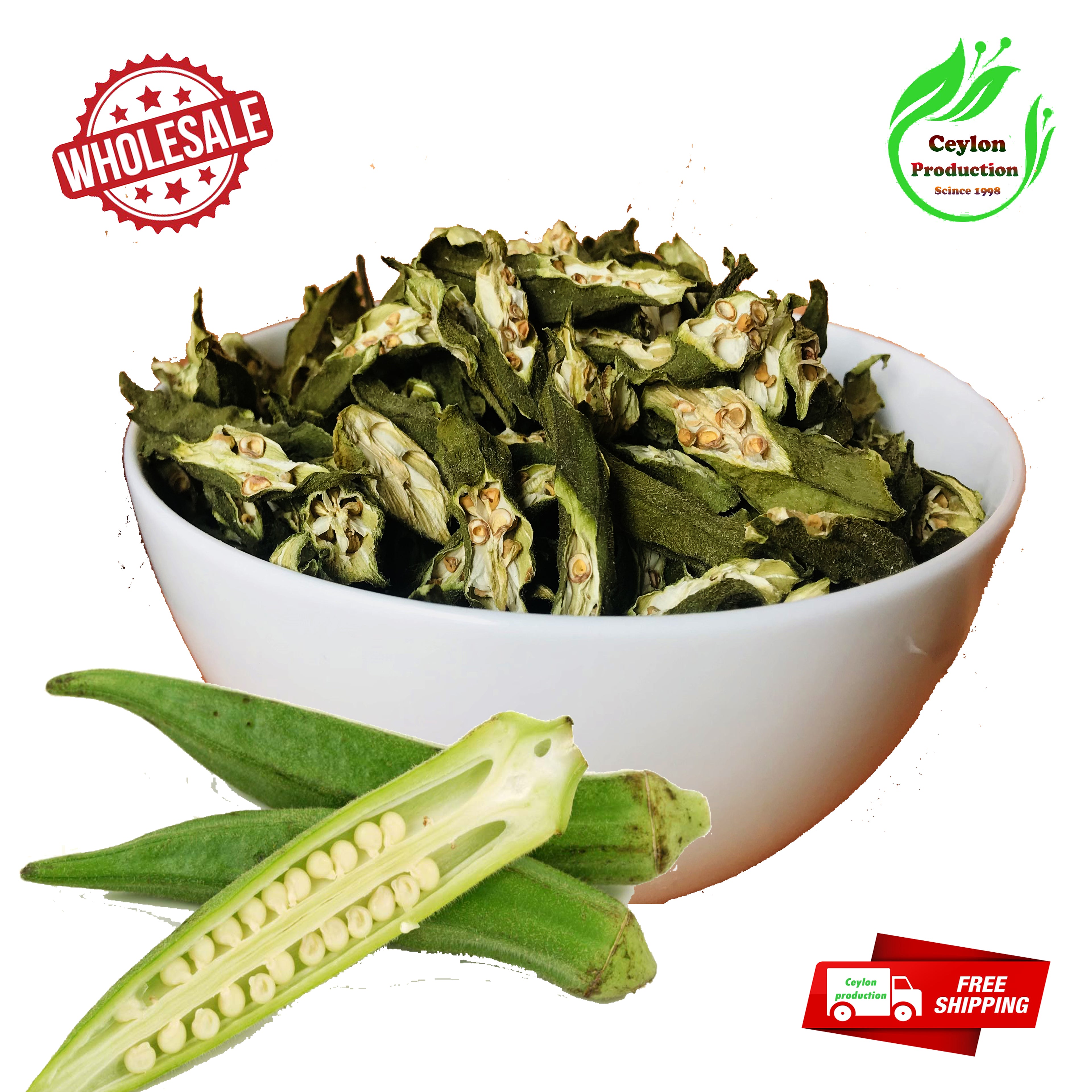 Dehydrated/dried Okra/ladies' finger slices for Soups natural pure organic(Abelmoschus esculentus)