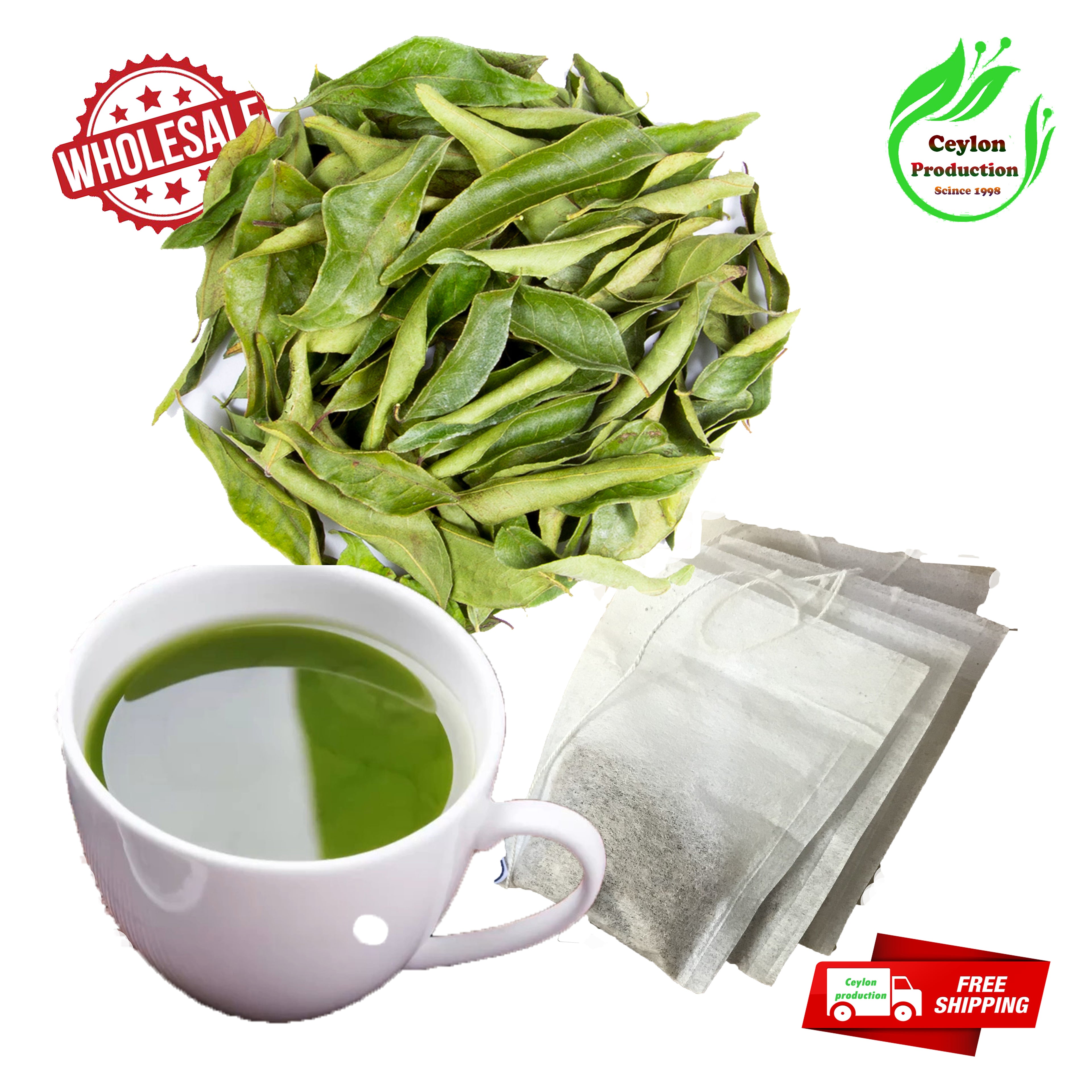 Dried Herbal Curry Leaves Tea Bags pure natural organic ceylon(Murraya koenigii)