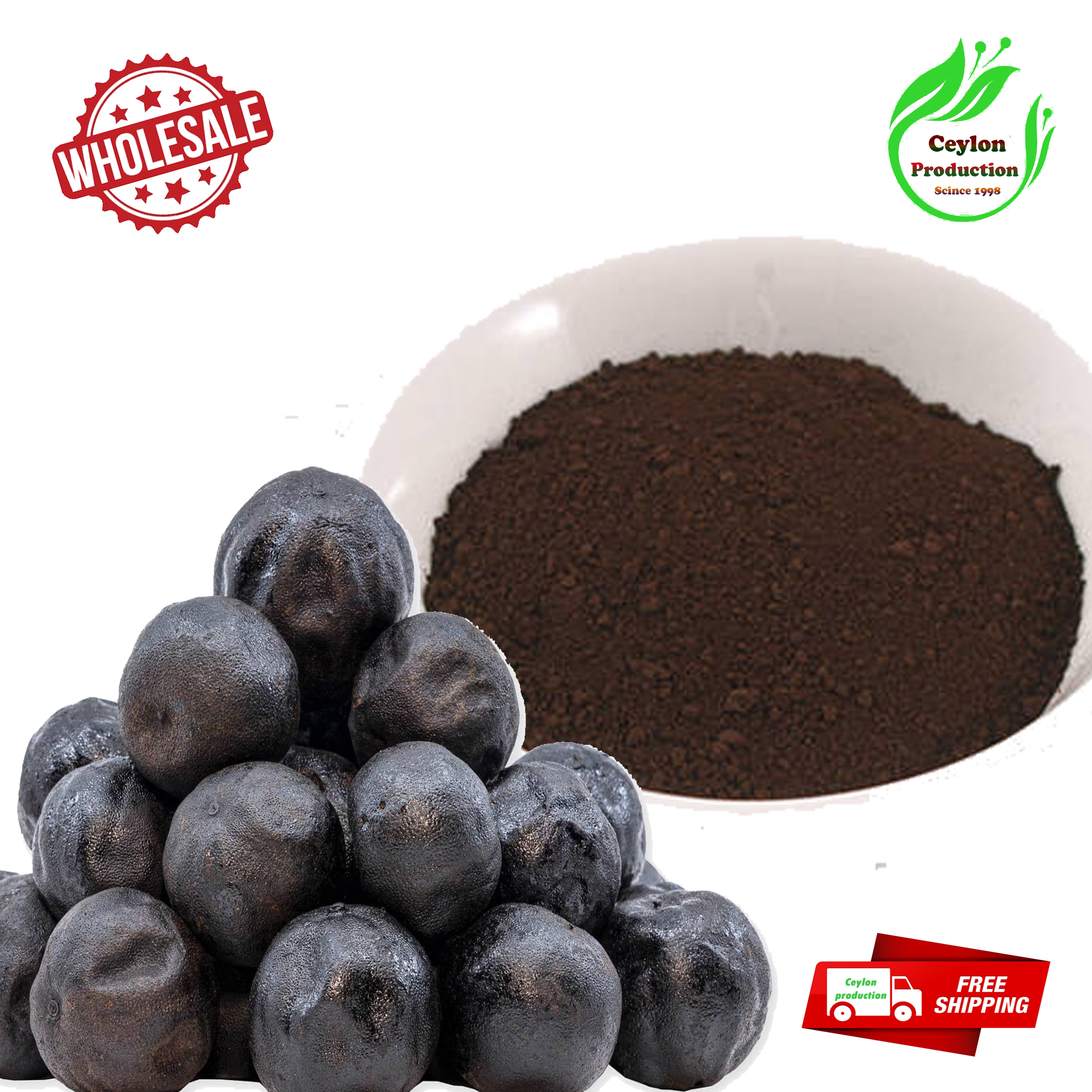 Dehydrated Smoked Black Lime Whole Ground Powder From Sri Lanka Ceylon pure