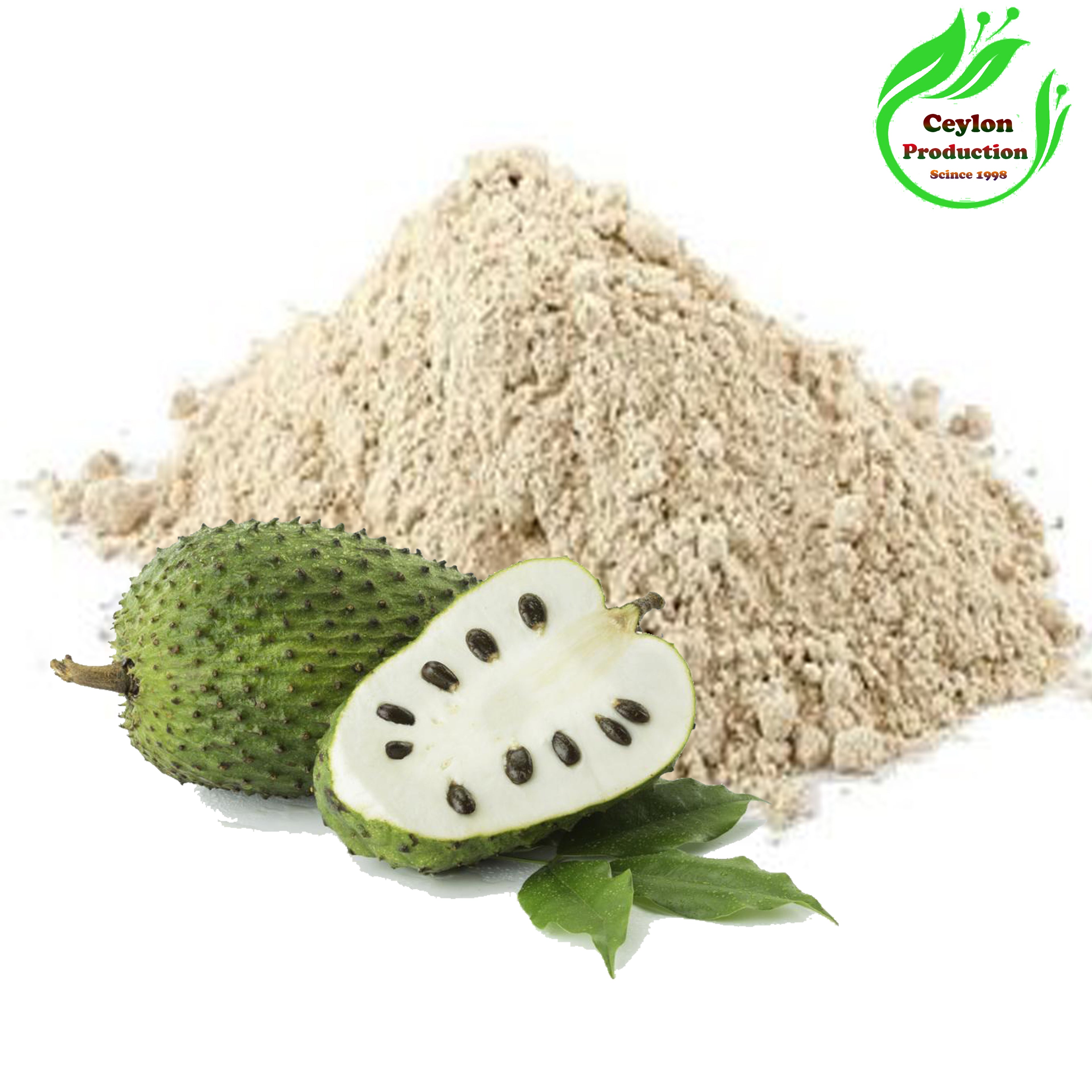 Dried organic Soursop fruit Ground powder pure natural guanábana, and Brazilian paw paw (Annona muricata)