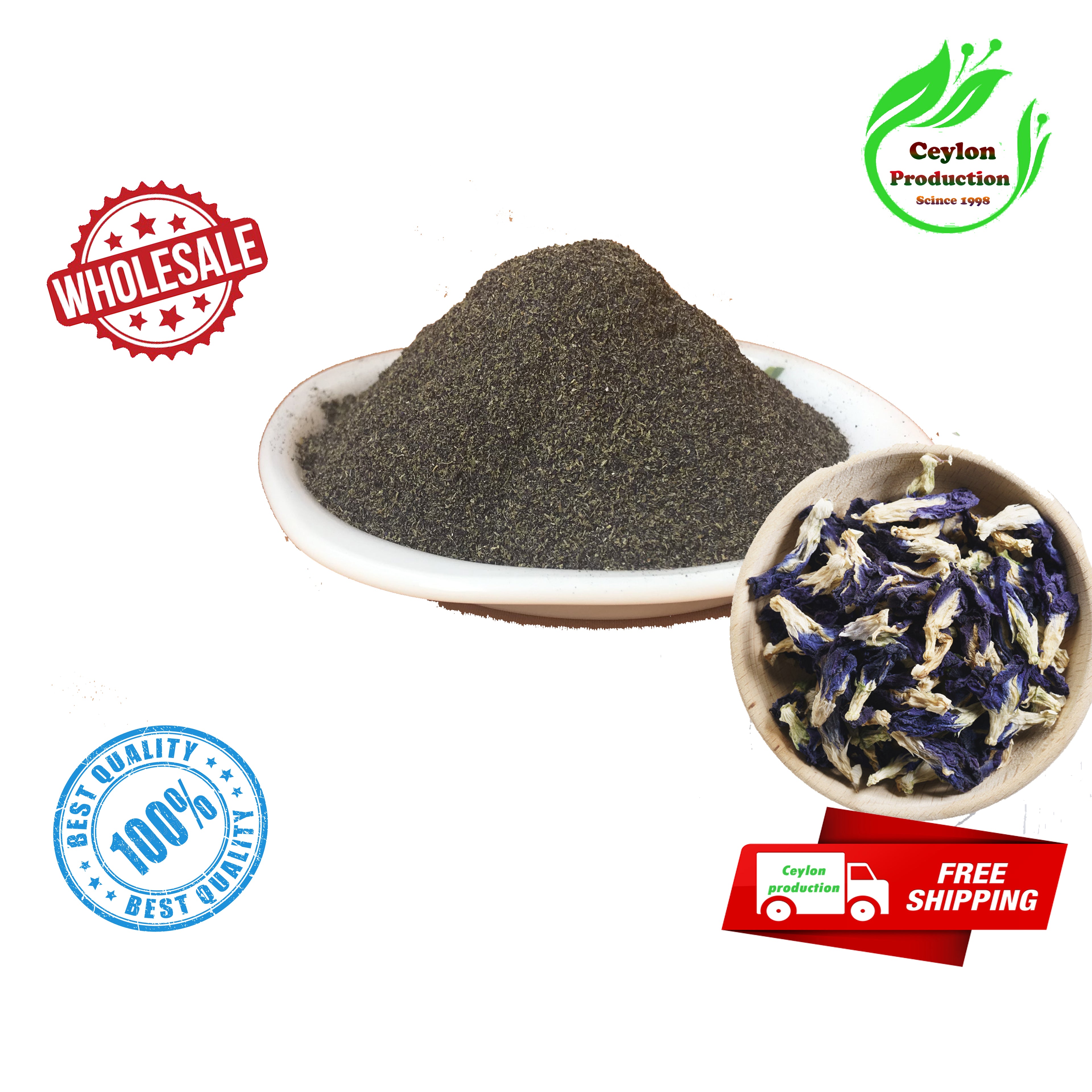 Dried Butterfly Blue Pea Flower ground powder (Clitoria ternatea) organic pure natural  home garden