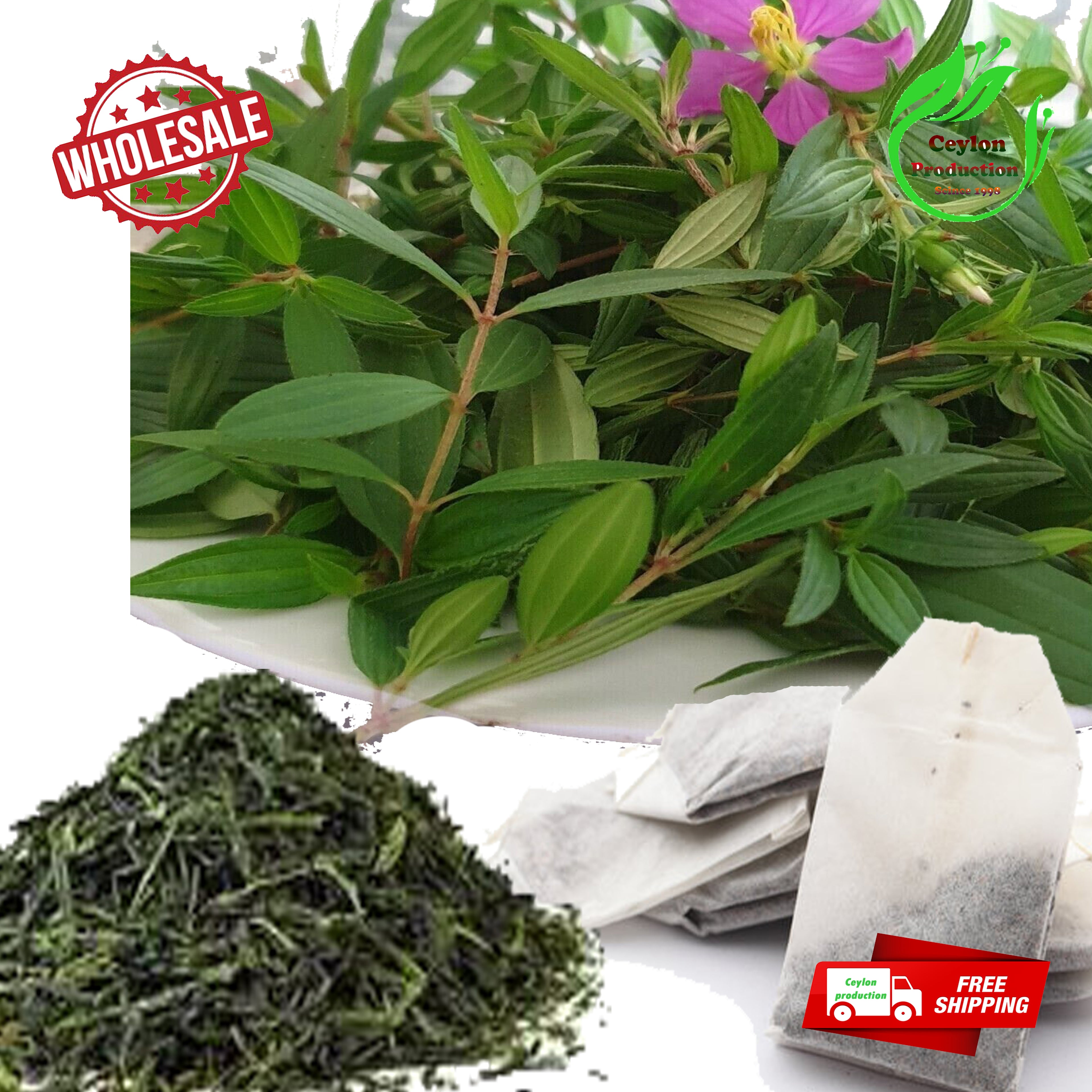 Dried Herbal Liver Plant Leaves(Heenbowitiya) Tea Bags Pure Natural Organic Sri lanka Ceylon(Osbeckia octandra)