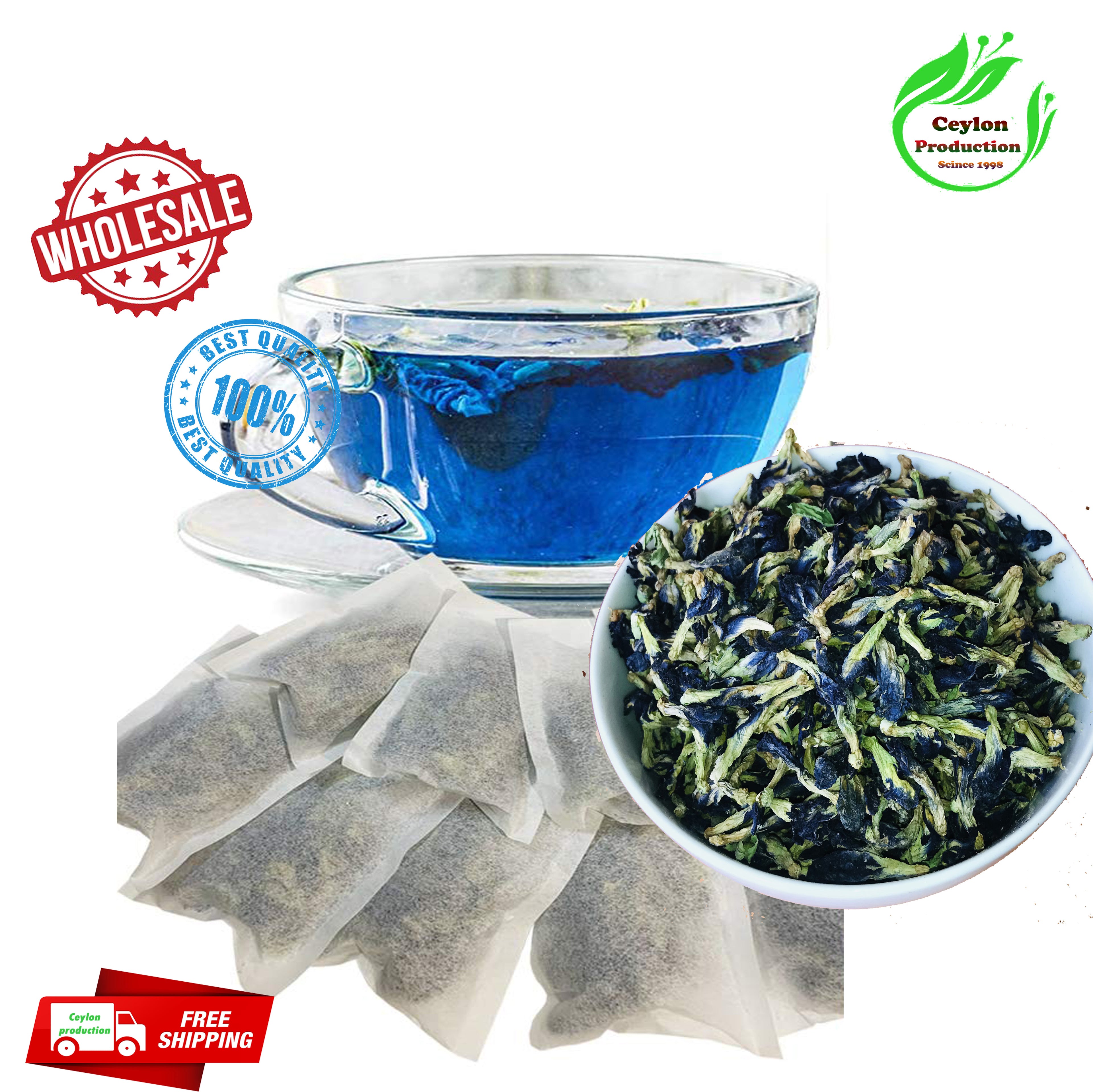 Butterfly Blue Pea Flower Tea Bags (Clitoria ternatea) organic pure natural  home garden